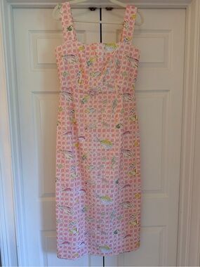 NWOT Coco Shop Pink Pink Fish Long Slip Dress size Medium